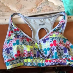 gray designed sports bra